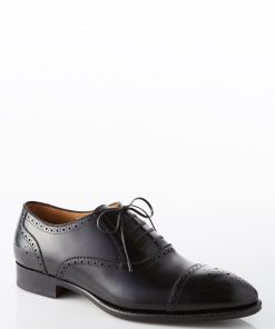 David August Leather Brogue Oxford in Black